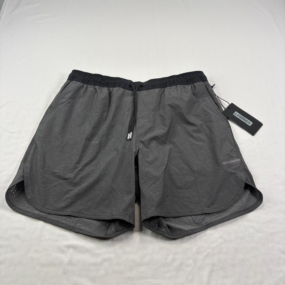 Legends Luka Shorts Mens XL Gray Athletic Lined Gym Performance Running NEW